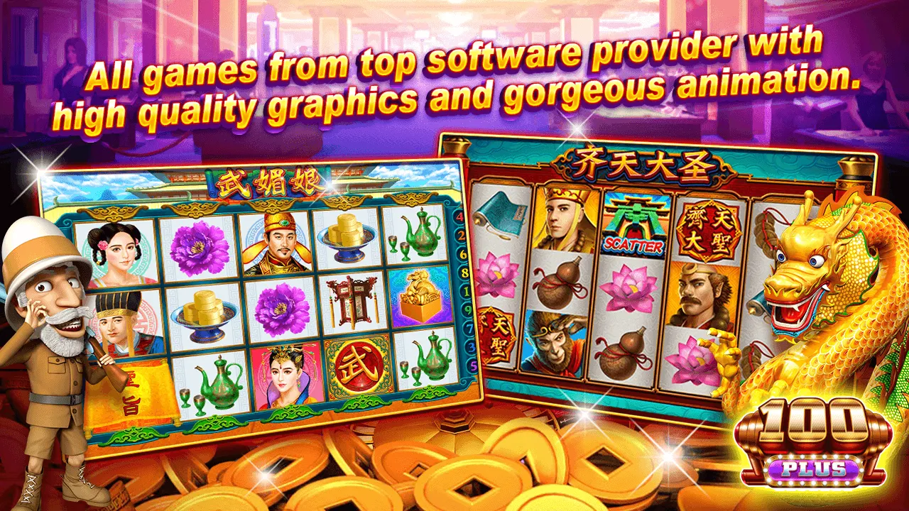 100plus Casino Promo Top quality gaming graphics.